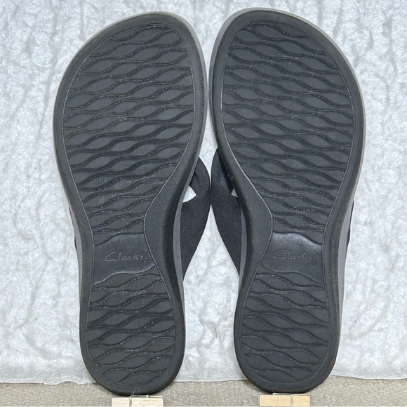 Clarks Cloudsteppers Womens Black Arla Glison SlipOn Thong Platform Sandals SZ 7 - Picture 8 of 11
